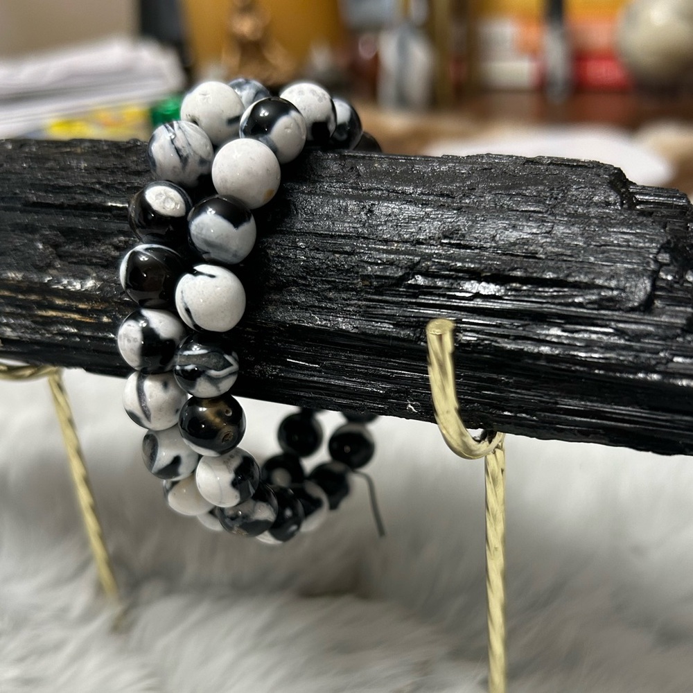 ORCA AGATE 9mm chunky beaded crystal bracelet